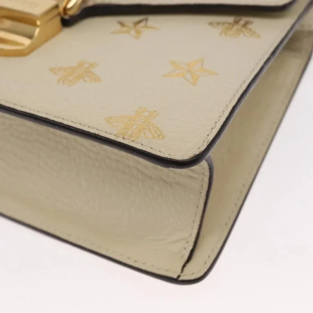 GUCCI Silvi Sherry Line Hand Bag Leather 2way Beige Gold 470270 Auth bs31644 - Picture 3 of 16